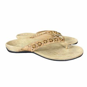 Vionic Floriana Gold Cork Toe Post Sandals TVW4401